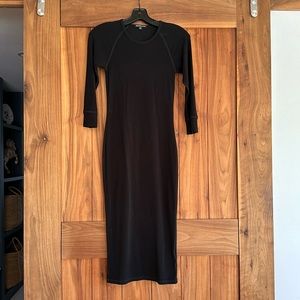 James Perse Long Sleeve Micro Sueded Dress